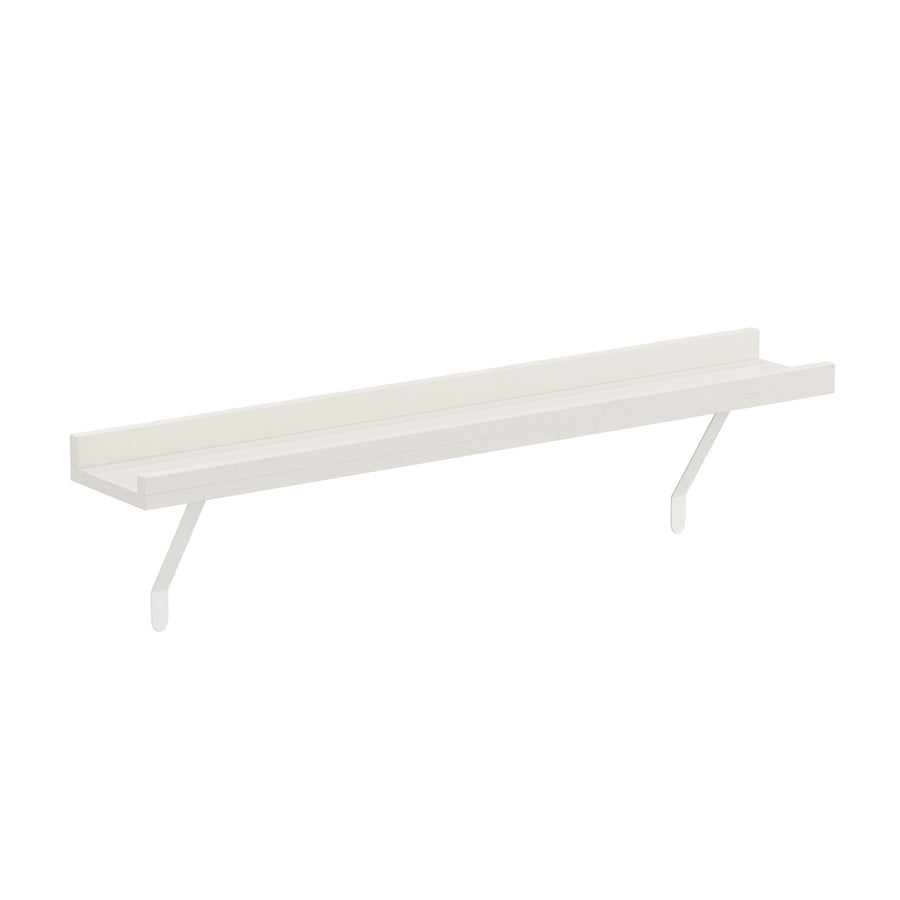 White — Loby Edge radiator shelf in white, shown on a plain background