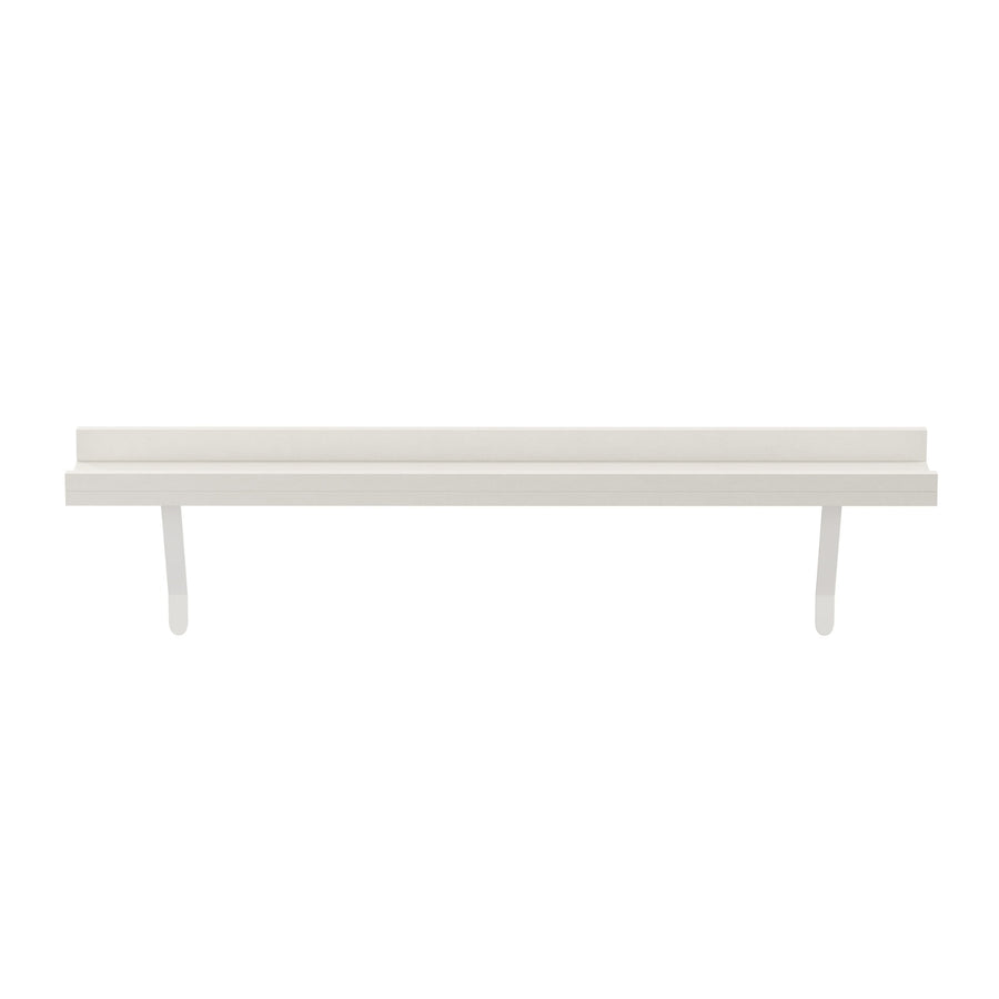 White — Loby Edge radiator shelf in white, shown on a plain background