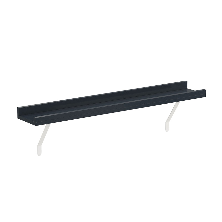 Black — Loby Edge radiator shelf in black, shown on a plain background