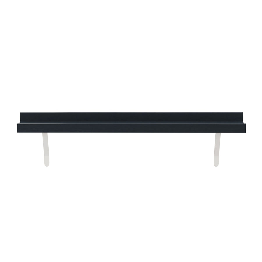 Black — Loby Edge radiator shelf in black, shown on a plain background