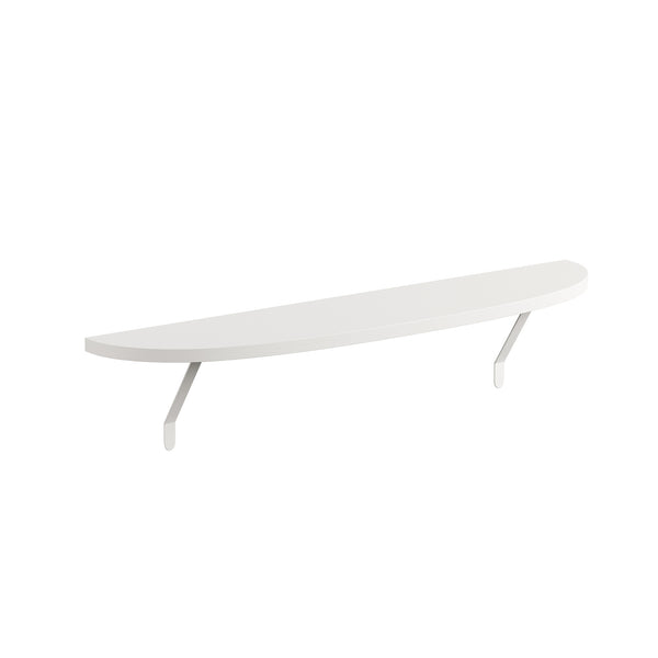 White — Arc radiator shelf shown at an angle with the supplied brackets